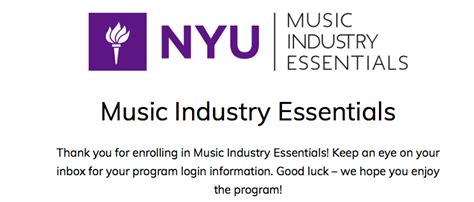 Their existing offerings include a streetwear program with Parsons School of Design, a music industry course with NYU, and a sneaker business . . Nyu music industry essentials review